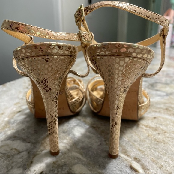 Kate Spade Gold Snakeskin Heel Sandals Women’s 7.5 B - Picture 8 of 12